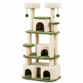 Arbre à chat en peluche et sisal 150 cm beige/vert