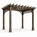 Pergola en métal brun 300 x 300 x 250 cm