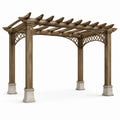 Pergola en bois et pierre reconstituée, 400 x 300 x 250 cm