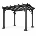 Pergola de jardin en acier noir 3x3m
