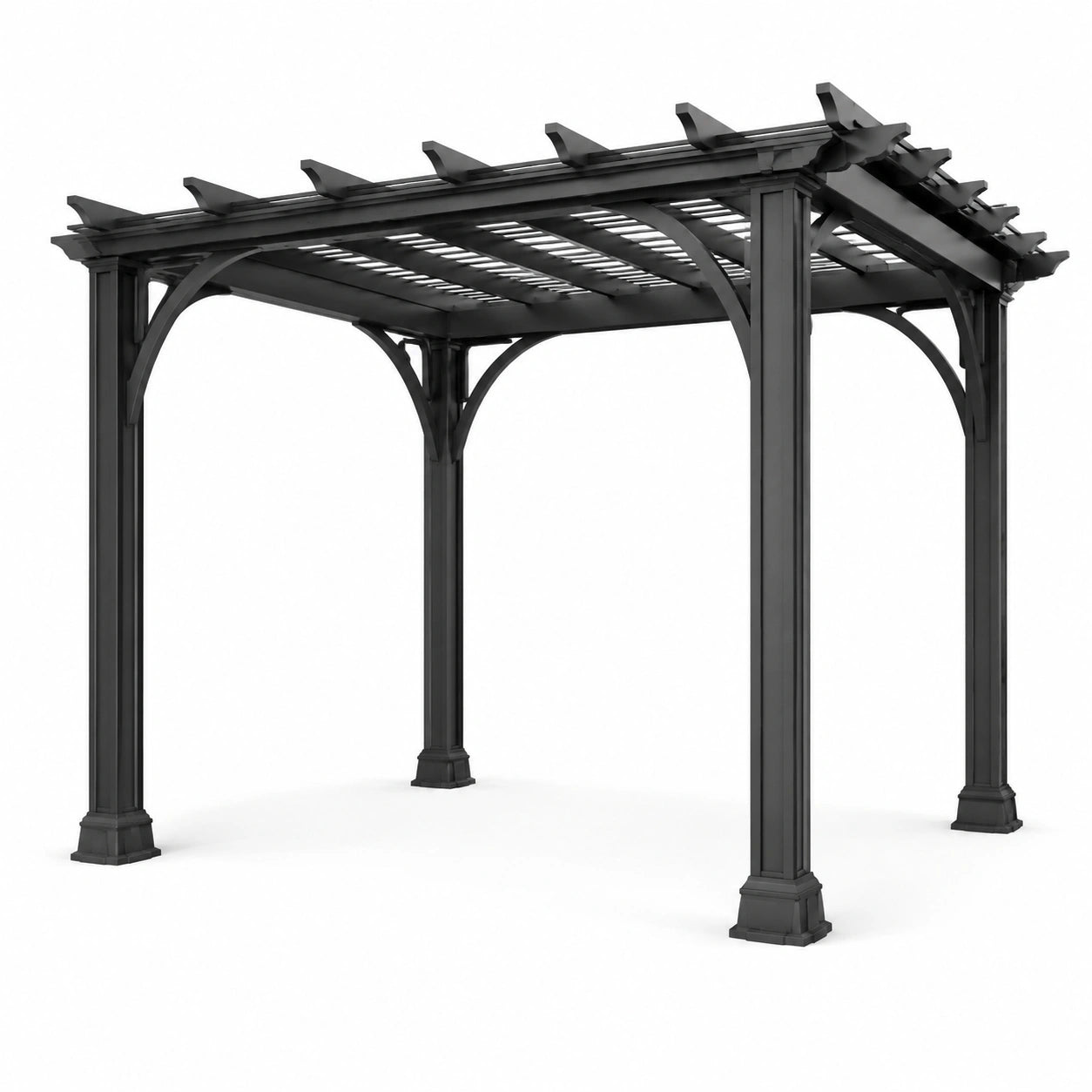 Pergola de jardin en acier noir 3x3m