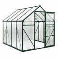 Serre en aluminium et polycarbonate alvéolaire vert 250x190x195 cm