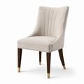Chaise en bois avec revêtement en tissu polyester beige