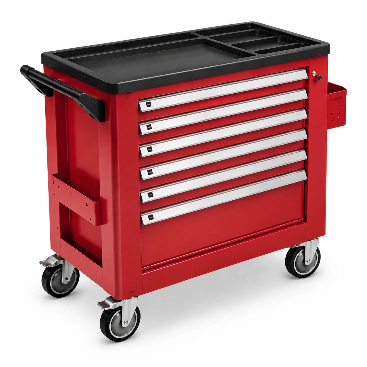 Chariot d'outils en métal avec 6 tiroirs rouge